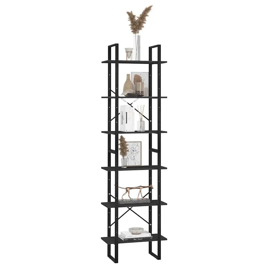 Storage Shelf 60x30x210 cm Bookcase Display Stand Shelving Unit Black