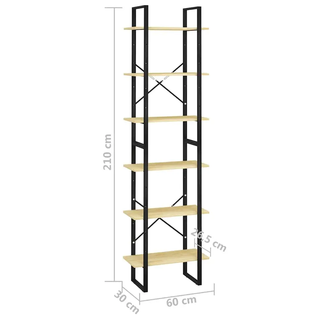 Storage Shelf 60x30x210 cm Wooden Bookcase Display Stand Shelving Unit