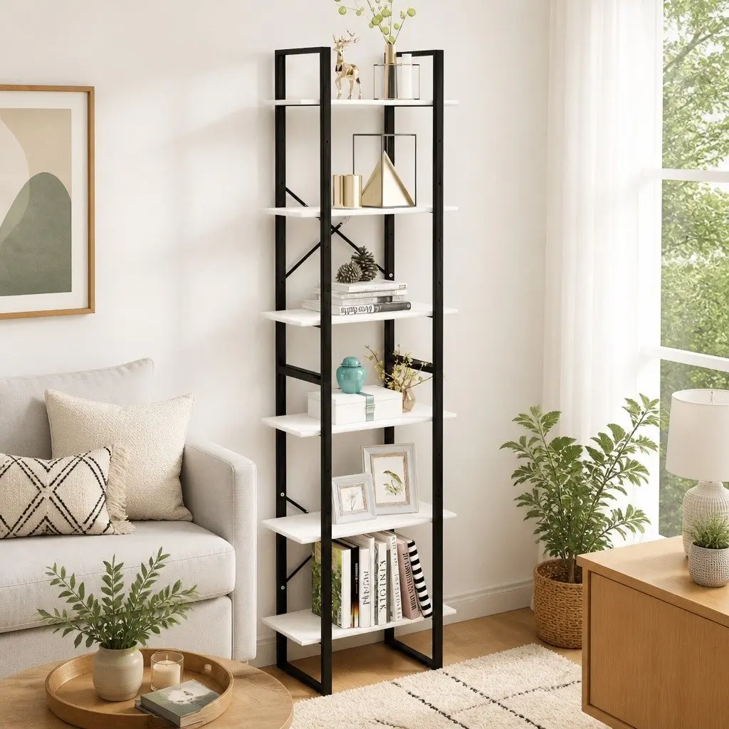 Storage Shelf White 60x30x210 cm Bookcase Display Rack Home Office