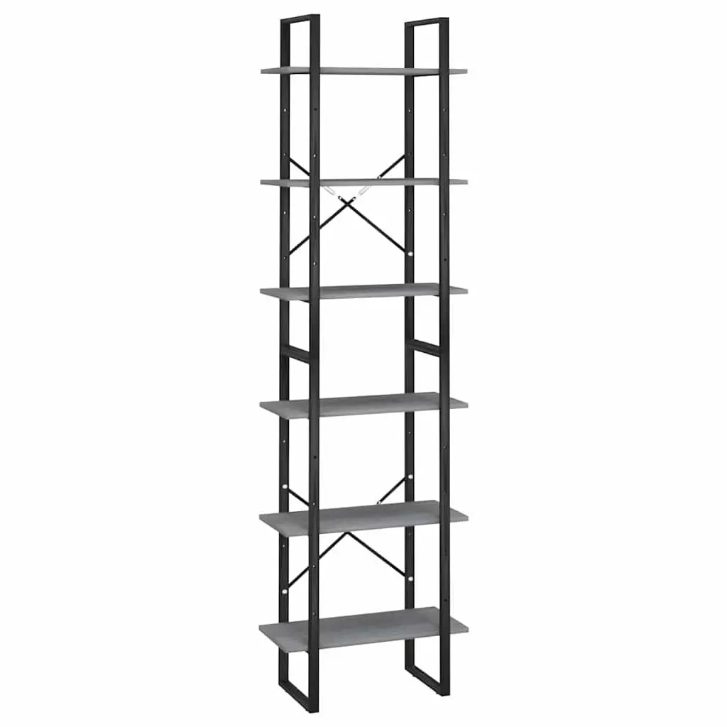 Storage Shelf Grey 60x30x210cm Standing Bookcase Display Rack Solid Wood Pine