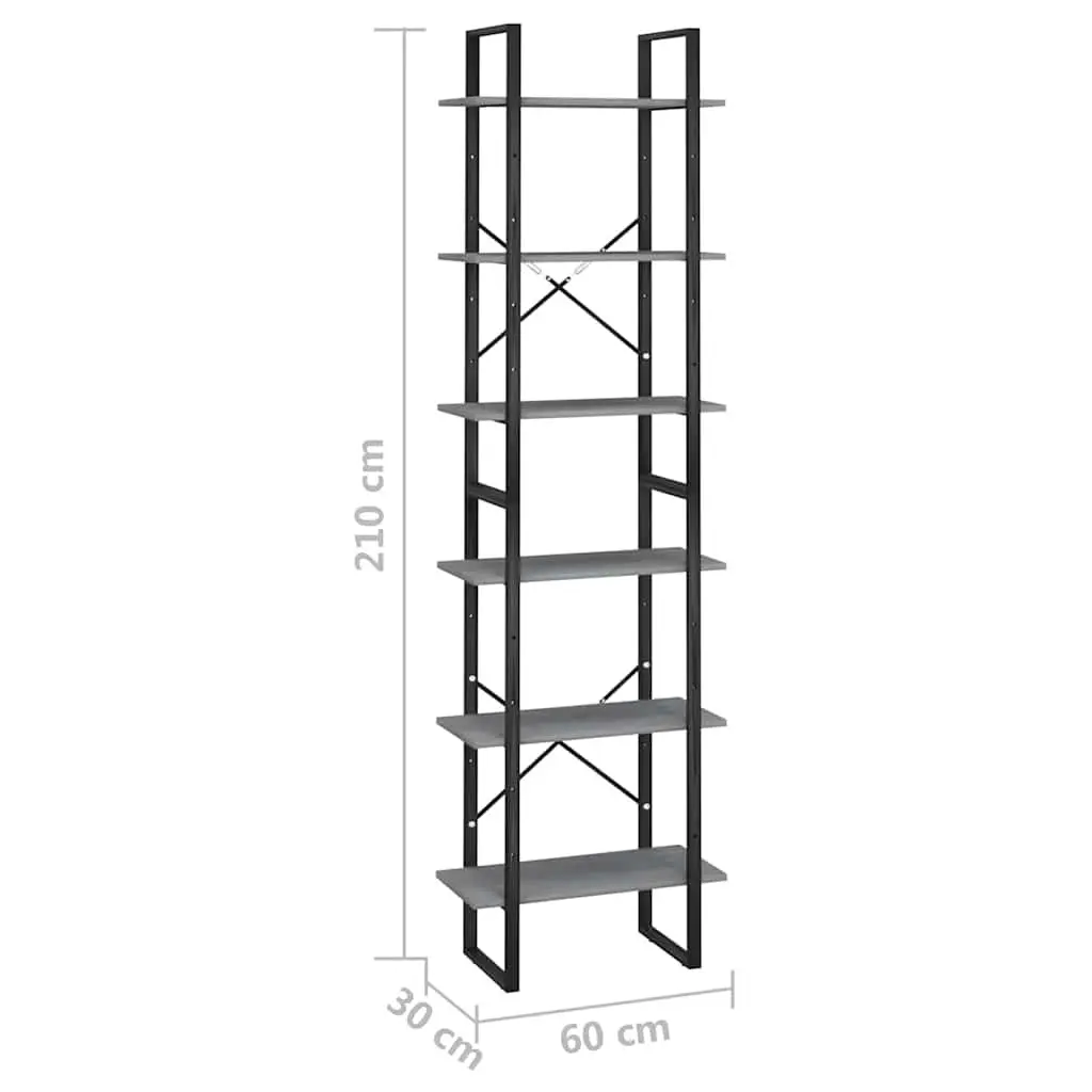Storage Shelf Grey 60x30x210cm Standing Bookcase Display Rack Solid Wood Pine