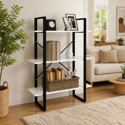 White Book Cabinet with 3 Shelves for Organized Living