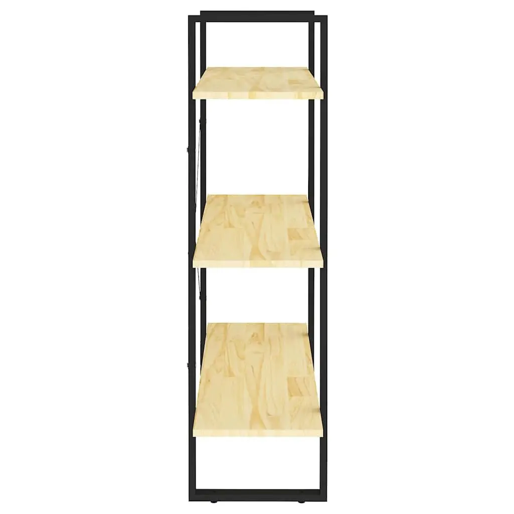 3-Tier Book Cabinet Solid Pine Wood Storage Display Bookshelf 80W x 30D x 105H cm Brown