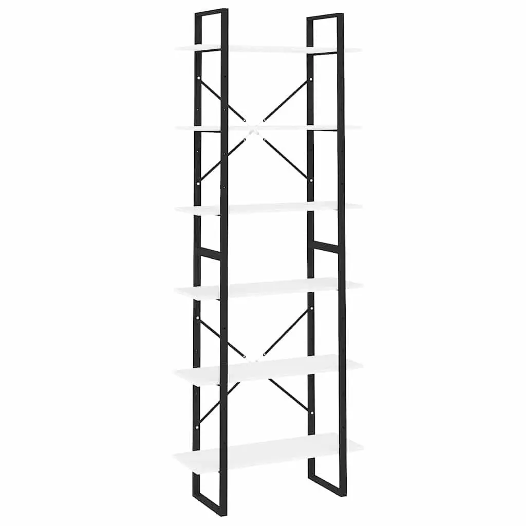 High Cabinet Organizing Books 80x30x210 cm White Engineered Wood Shelving Unit