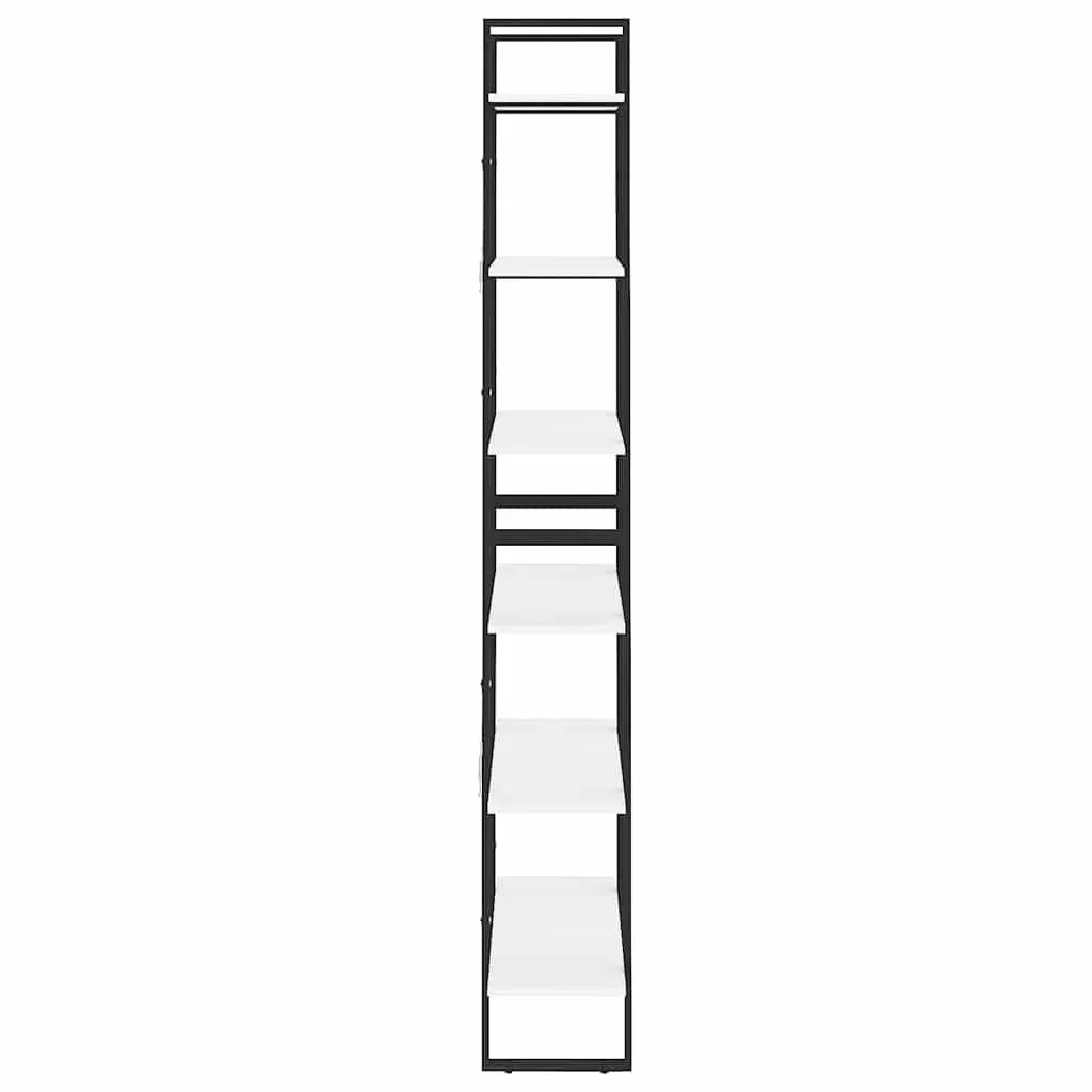 High Cabinet Organizing Books 80x30x210 cm White Engineered Wood Shelving Unit
