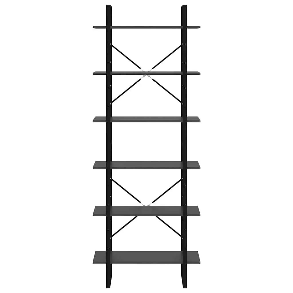 High Cabinet Storage 80x30x210cm Grey Engineered Wood Bookcase Shelving