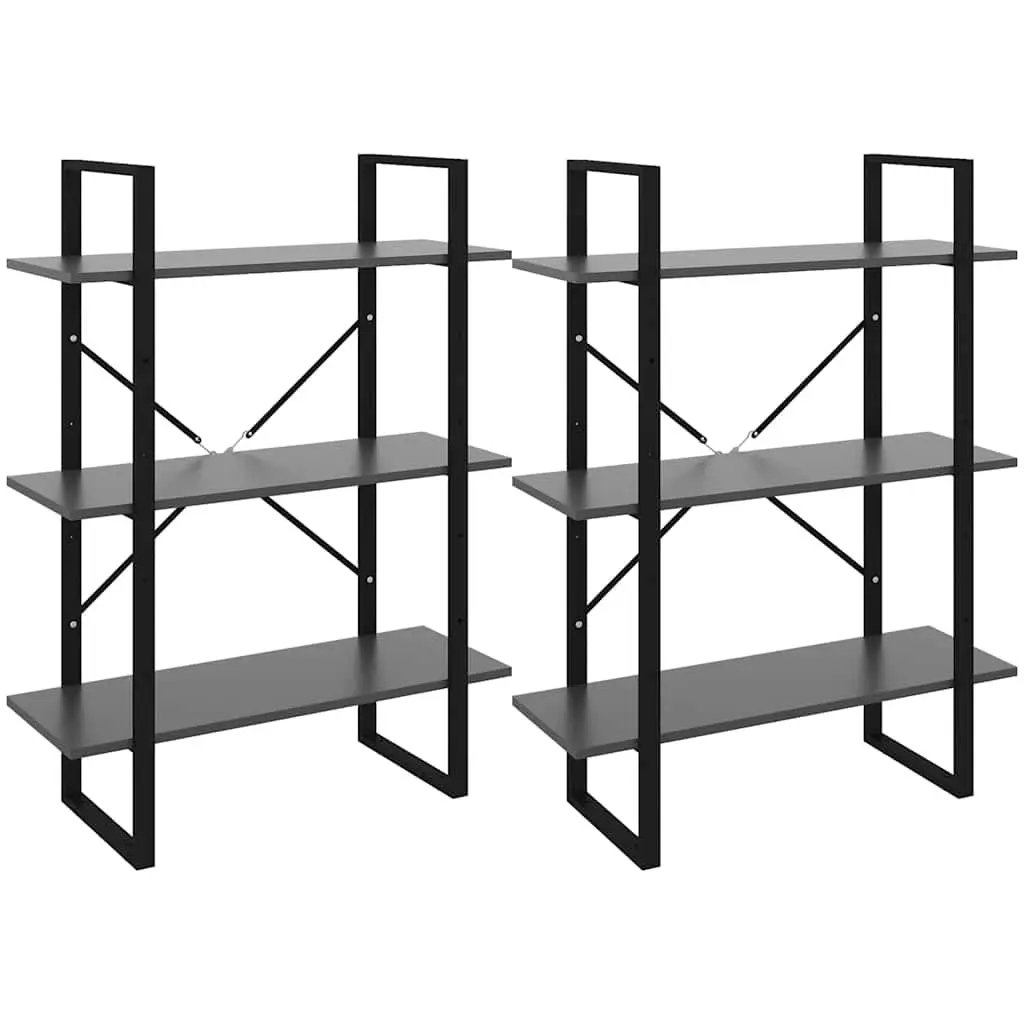 High Cabinet Storage 80x30x210cm Grey Engineered Wood Bookcase Shelving