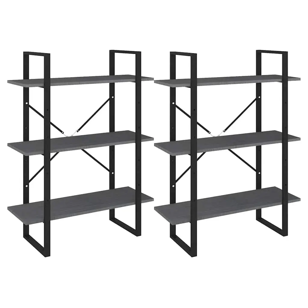 High Cabinet Shelving Unit Grey 80x30x210 cm Solid Pine Wood Bookcase Storage