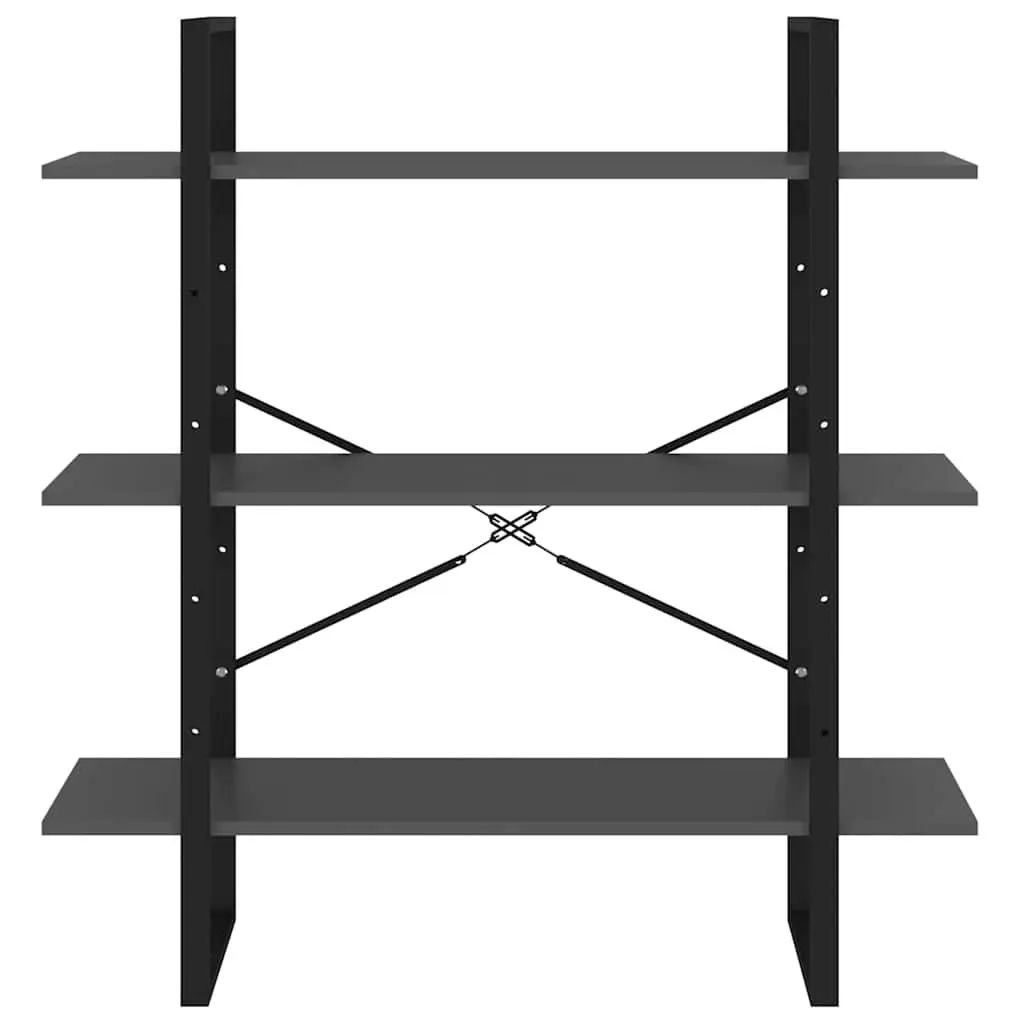 Grey Book Cabinet with 3 Shelves
