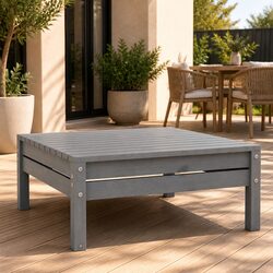 Reliable Wooden Footstool: Practical Outdoor Seating