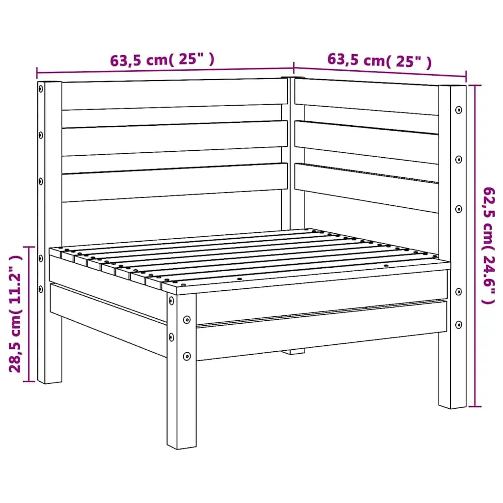 Outdoor Corner Sofa Set of 2 Grey Pinewood