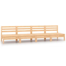 Brown Modular Garden Middle Sofa – Practical 4-Piece Set