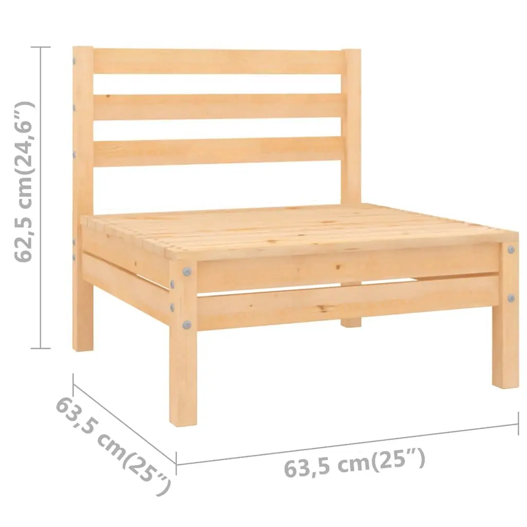 3 Piece Pinewood Garden Lounge Set