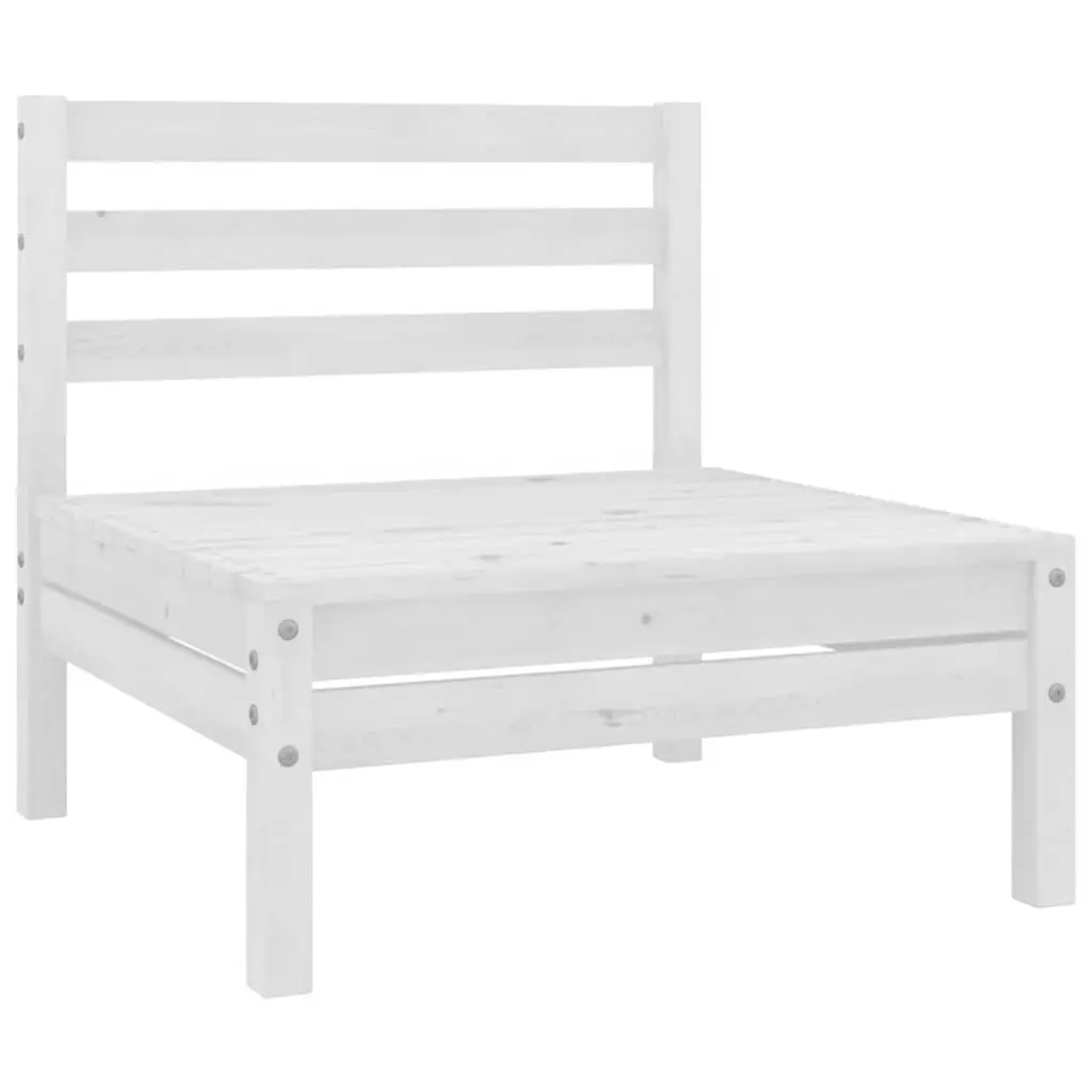 Outdoor Lounge Set Modular 4 Piece White Wooden Patio Furniture