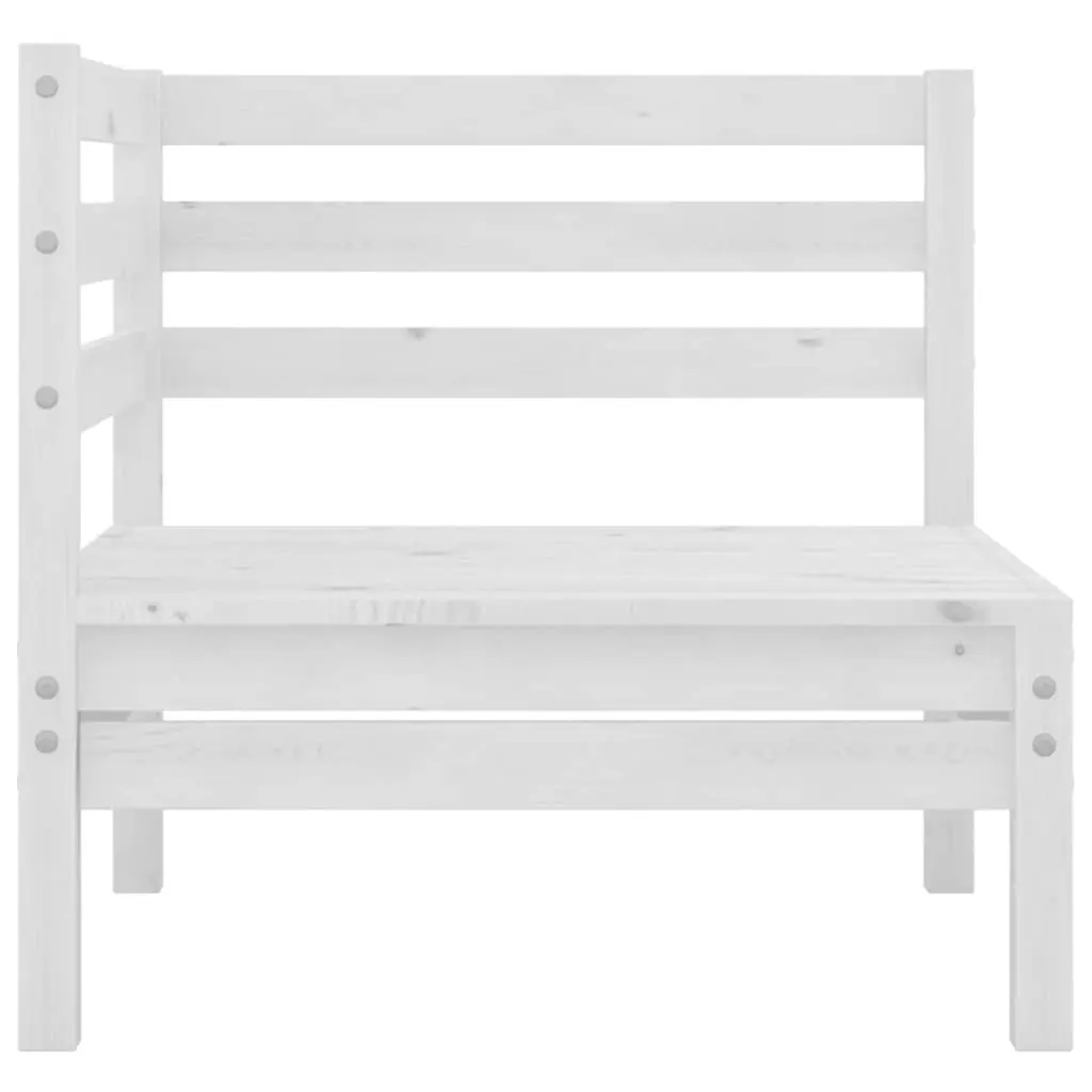 Outdoor Lounge Set Modular 4 Piece White Wooden Patio Furniture