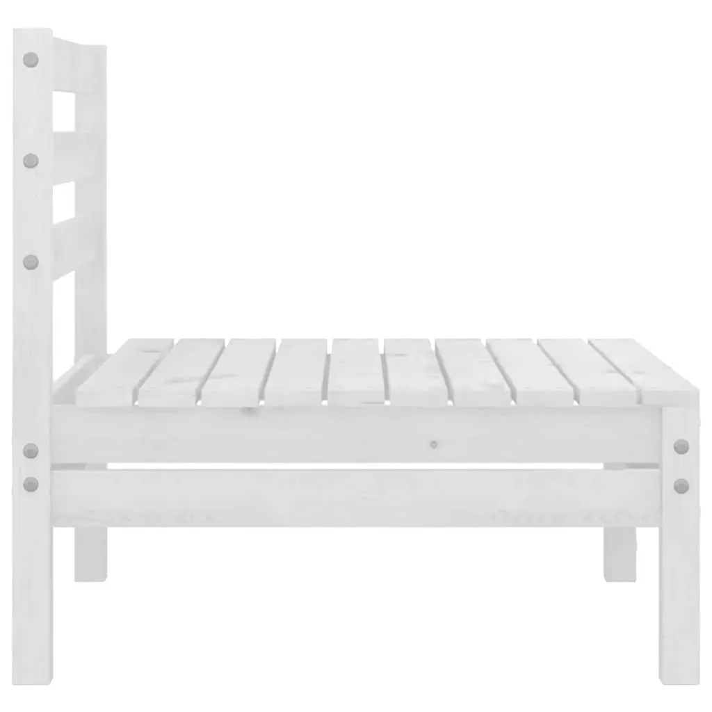 Outdoor Lounge Set Modular 4 Piece White Wooden Patio Furniture