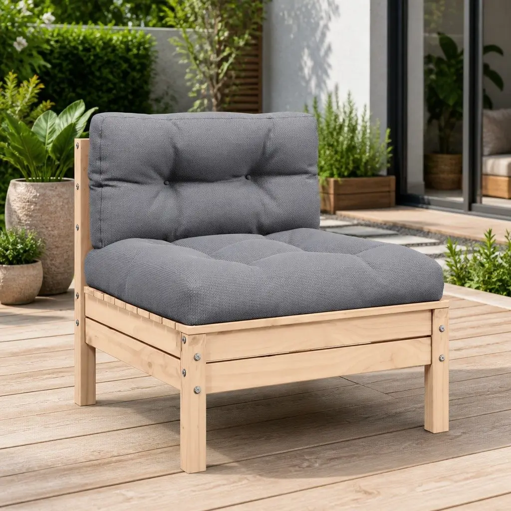 Modular Sofa with Grey Cushions for Outdoor Use