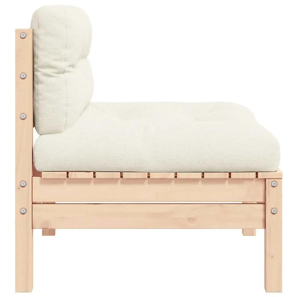 Outdoor Middle Sofa Garden Patio Modular Lounge Seating Cream Cushions