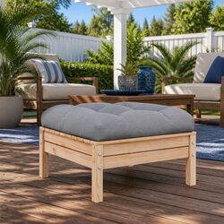 Comfortable and Versatile Garden Footstool with Grey Cushion