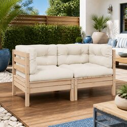 Reliable 2-Seater Garden Sofa with Cream Cushions