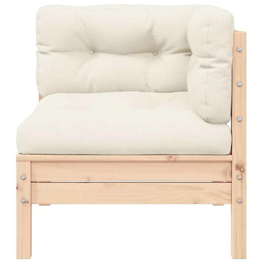 2-Seater Garden Sofa with Cream Cushions