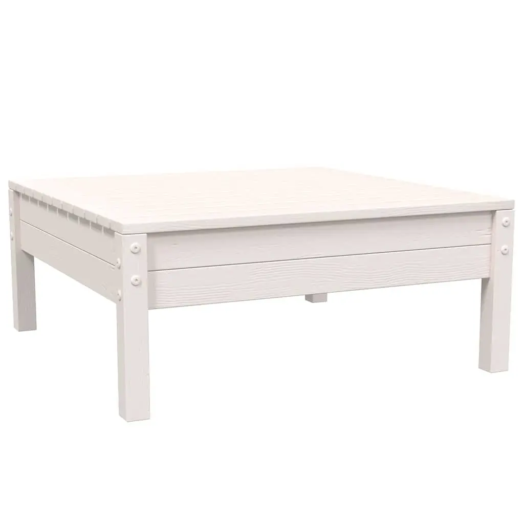 3 Piece Outdoor Garden Lounge Set White Solid Pinewood with Cushions Patio