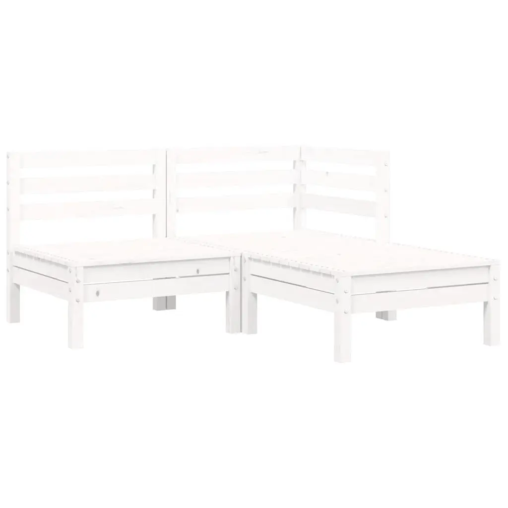 3 Piece Outdoor Garden Lounge Set Patio Seating Cushions White