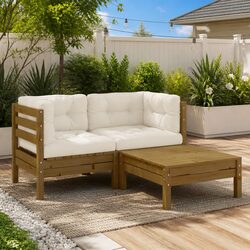 Reliable 3-Piece Lounge Set with Comfortable Cushions