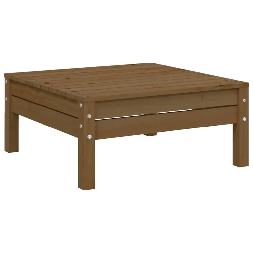3 Piece Garden Lounge Set Outdoor Patio Sofa Set Brown Cream Cushions Pinewood