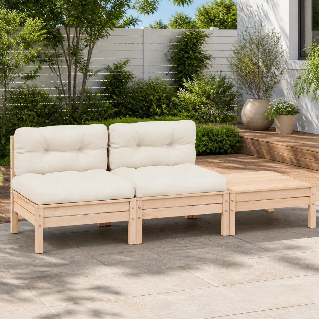 Outdoor Lounge Set with Cream Cushions