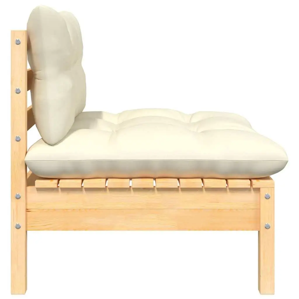 Outdoor Lounge Set with Cream Cushions