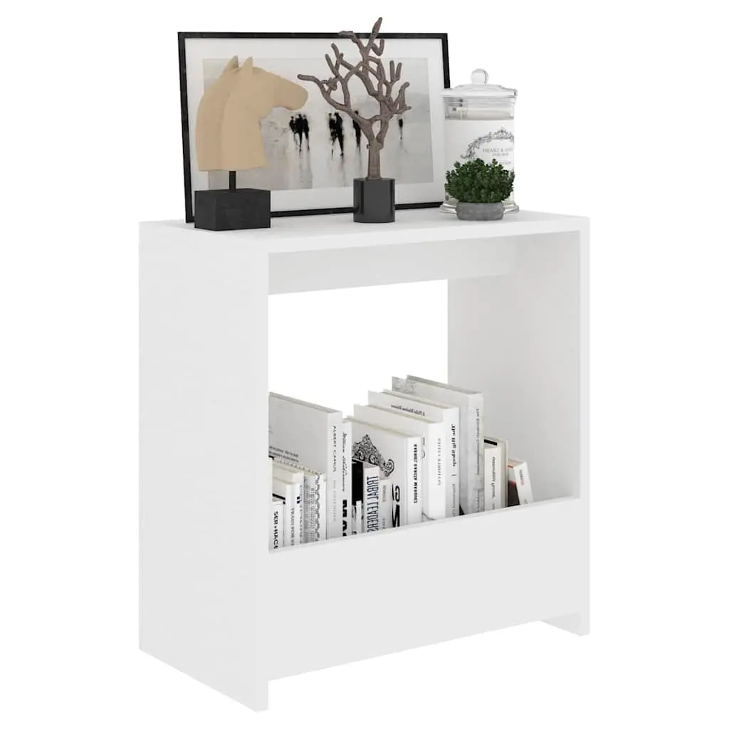 End Table Open Storage Compartment Modern Side Table 50 x 26 x 50 cm White
