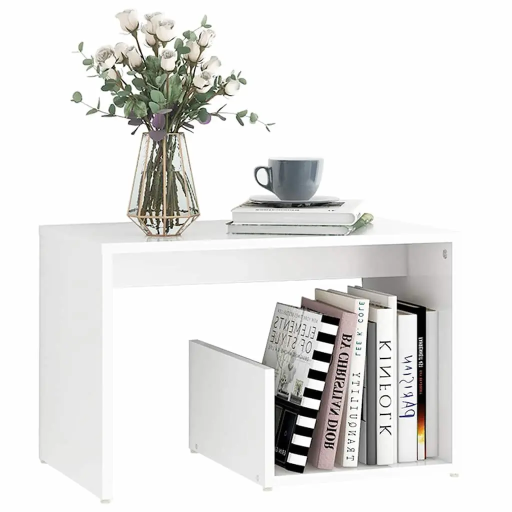 End Table White Modern Storage Side Table Living Room Accent Furniture