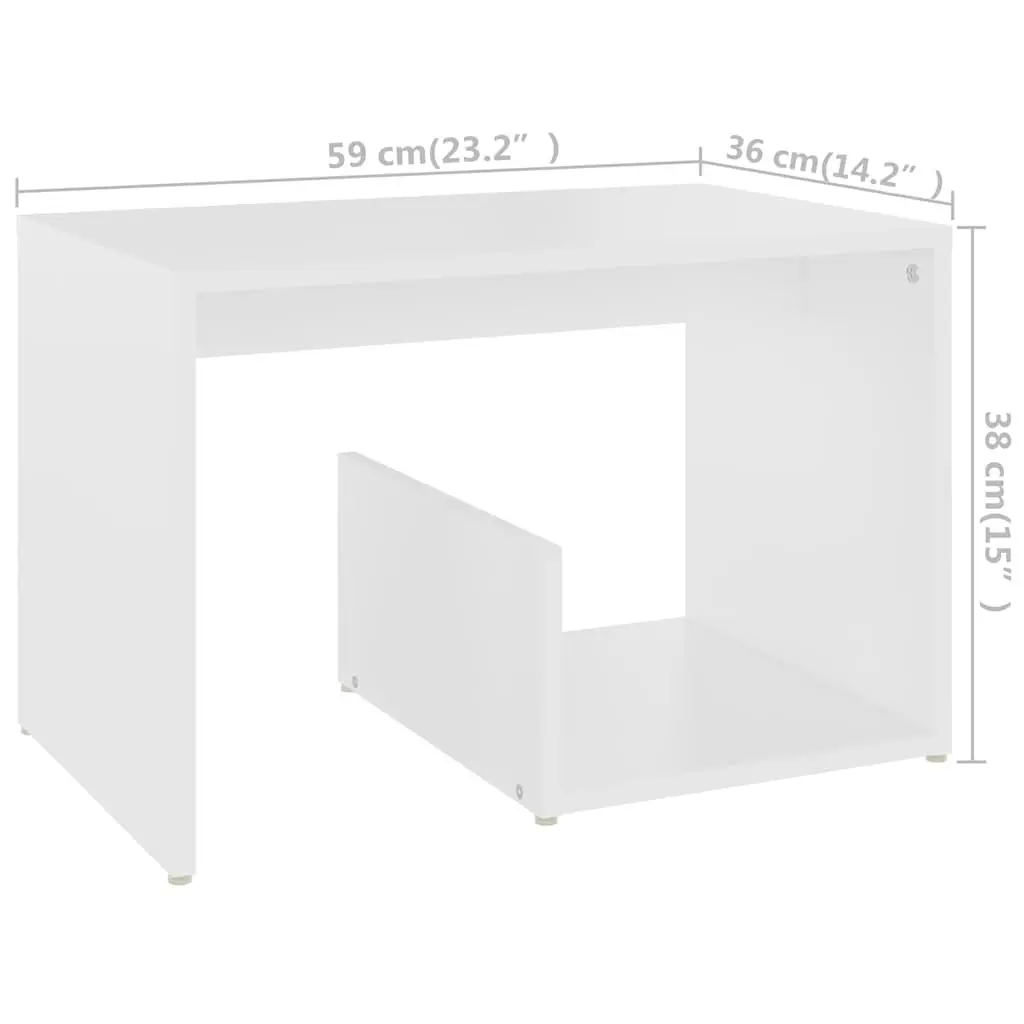 End Table White Modern Storage Side Table Living Room Accent Furniture