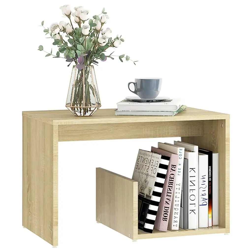 Side Table Storage Brown 59 x 36 x 38 cm Sonoma Oak Accent Living Room Furniture