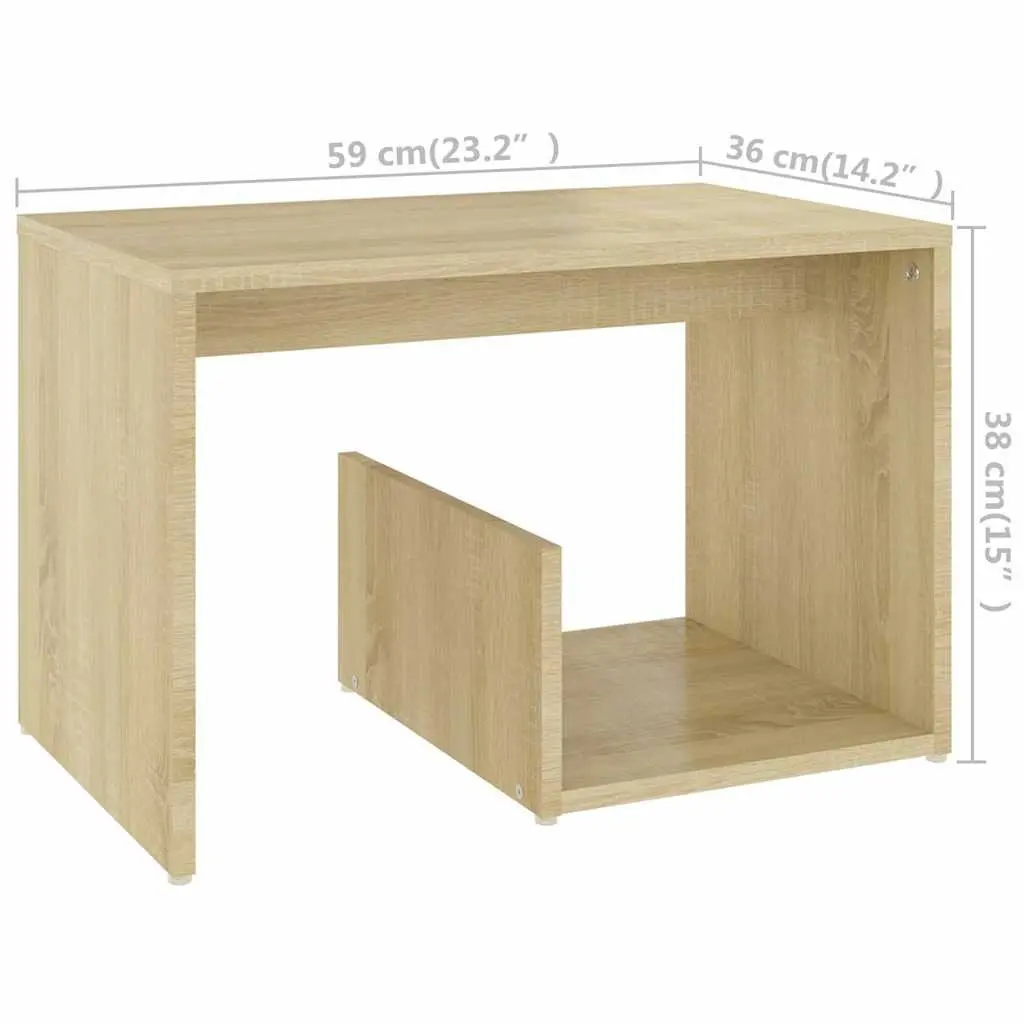 Side Table Storage Brown 59 x 36 x 38 cm Sonoma Oak Accent Living Room Furniture