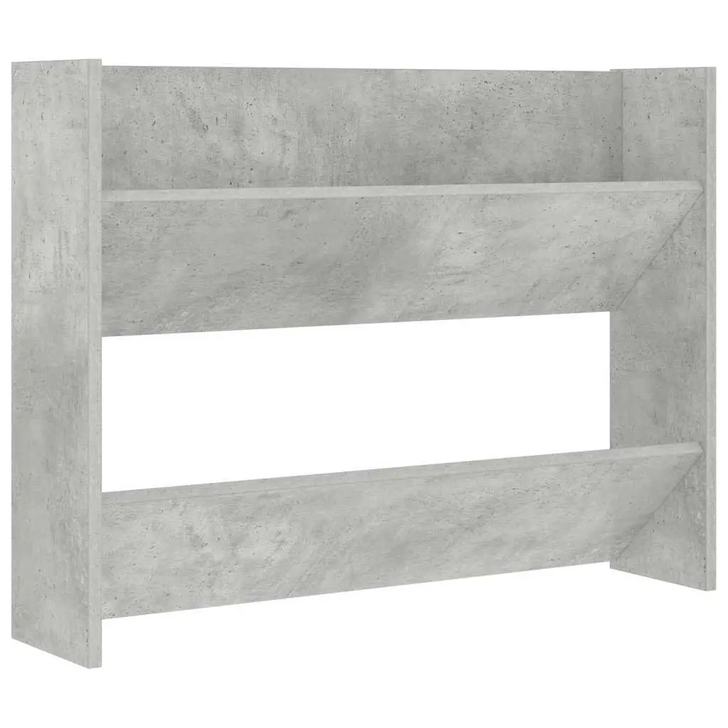 Wall Mounted Shoe Cabinet Grey Storage Organiser 80 x 18 x 60 cm