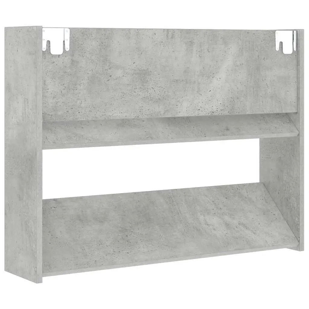 Wall Mounted Shoe Cabinet Grey Storage Organiser 80 x 18 x 60 cm