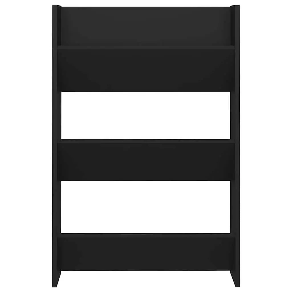 Wall Mounted Shoe Cabinet Storage Organiser 60x18x90cm Black 2 Piece