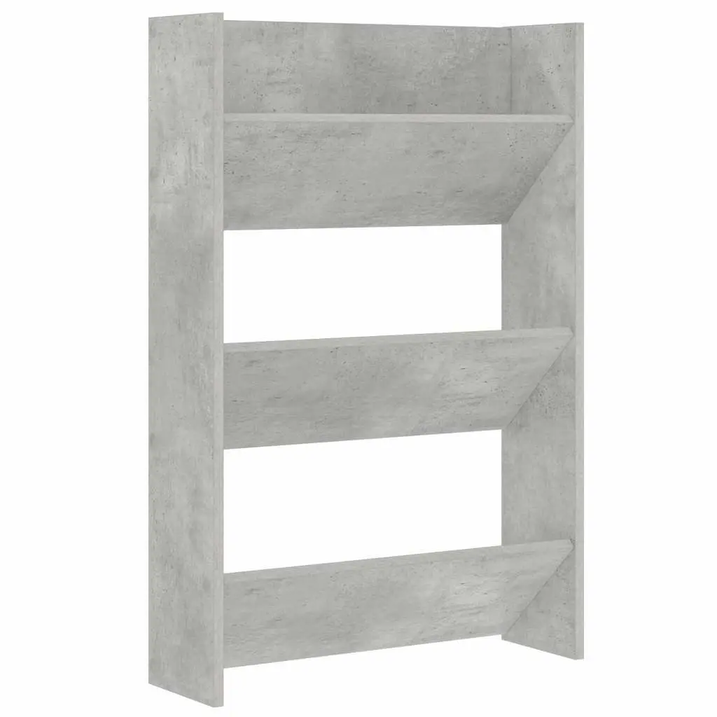 Wall Mounted Shoe Cabinet Storage Organiser Grey 60W x 18D x 90H cm