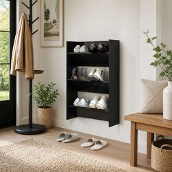 Wall Mounted Shoe Cabinet with Practical Design for 3 Pairs