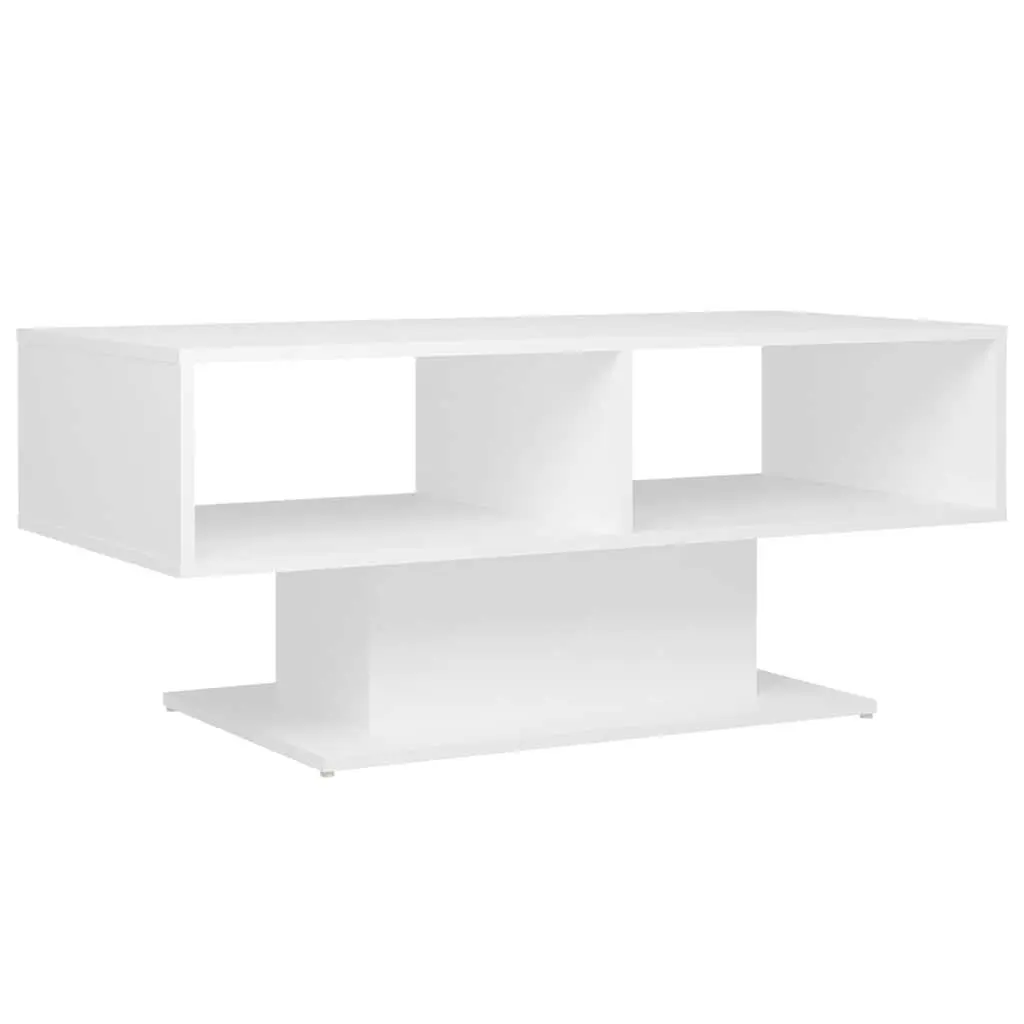Coffee Table Modern Storage Shelf White 103.5 x 50 x 44.5 cm