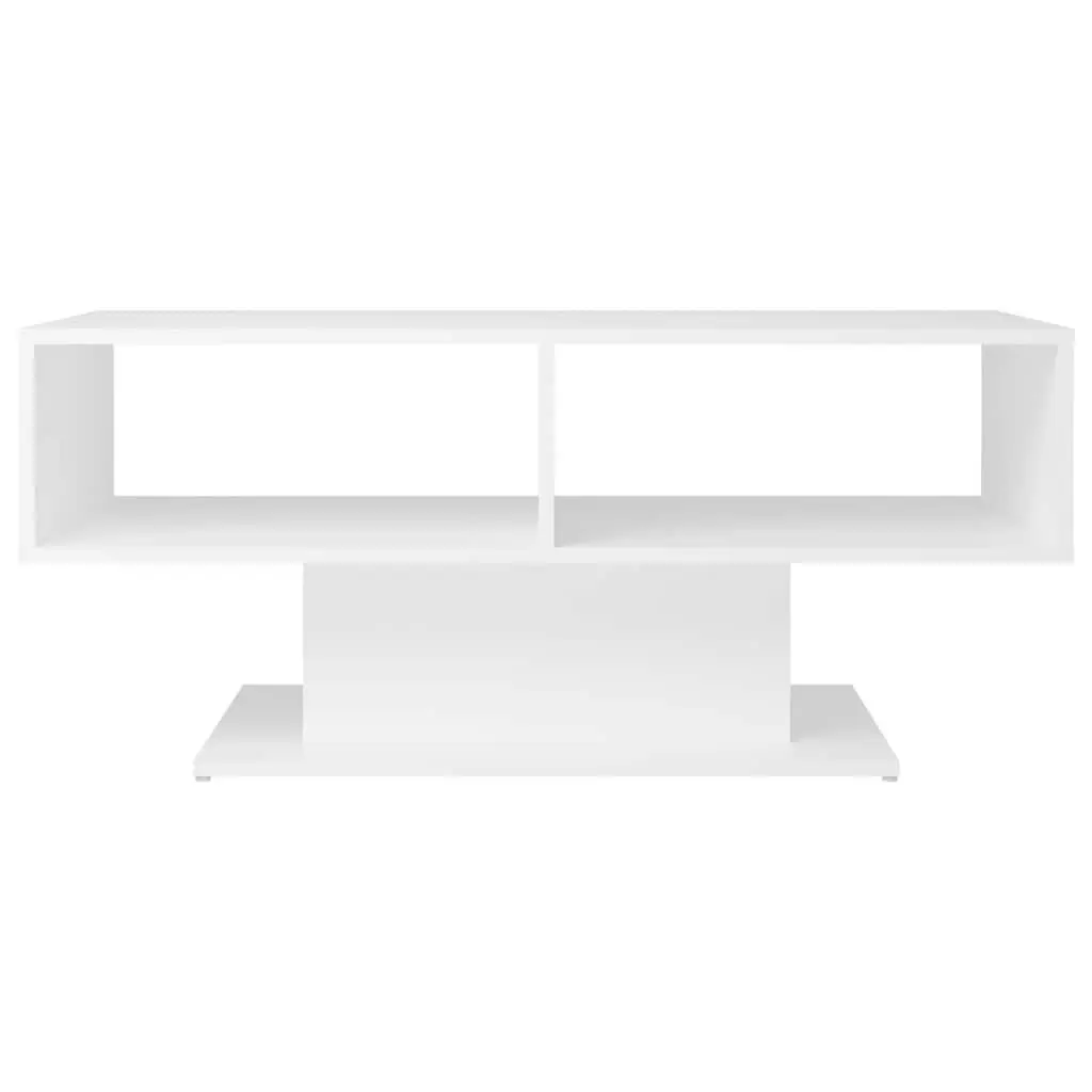 Coffee Table Modern Storage Shelf White 103.5 x 50 x 44.5 cm