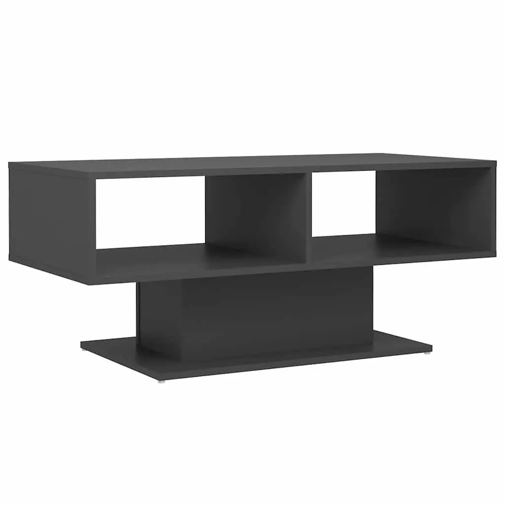 Coffee Table Grey Storage Shelf Living Room Accent Furniture Modern Design