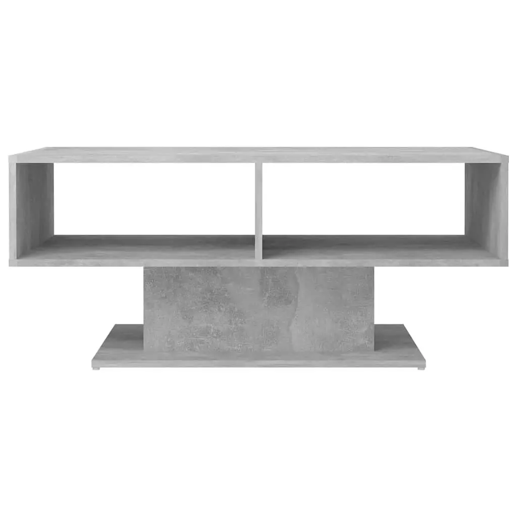 Coffee Table Grey Storage Shelf Modern Living Room Furniture 103.5 x 50 x 44.5 cm Engineered Wood