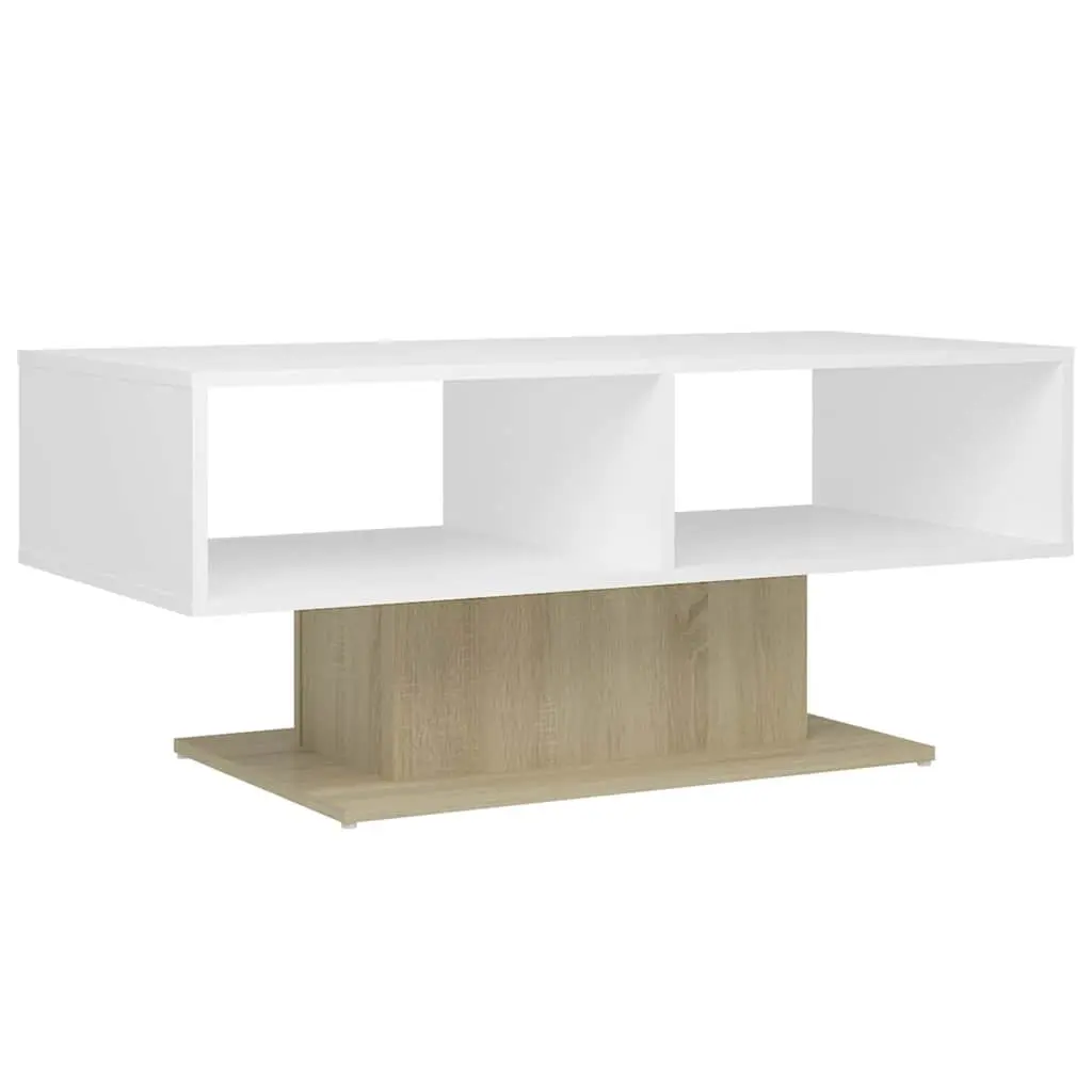 Coffee Table White Storage Shelf Living Room Side Table Accent Furniture