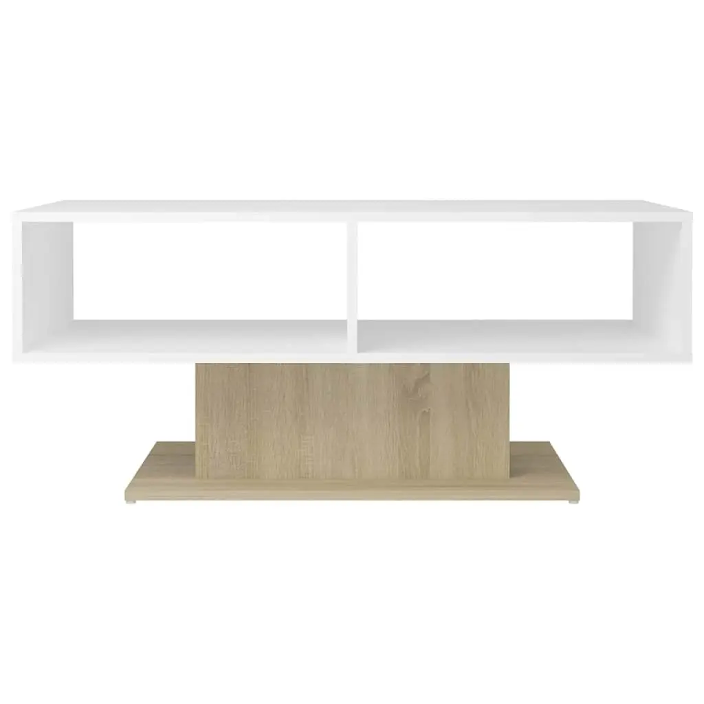 Coffee Table White Storage Shelf Living Room Side Table Accent Furniture