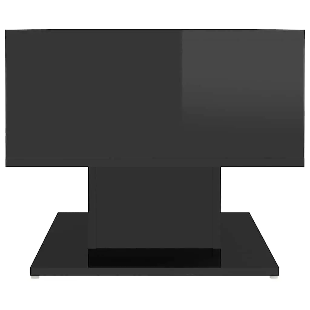 Coffee Table Storage Shelf Living Room 103.5 x 50 x 44.5 cm Black High Gloss