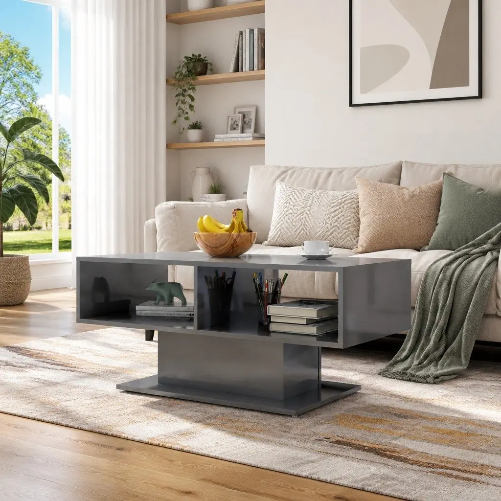 Grey Coffee Table with Storage Options