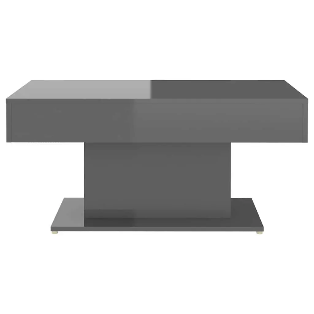 Coffee Table Grey High Gloss 96x50x45 cm Engineered Wood Centre Accent